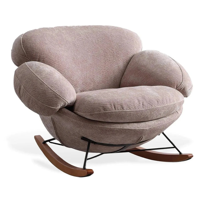 Cream Teddy Fabric Rocking 1 Seater Sofa SWANK