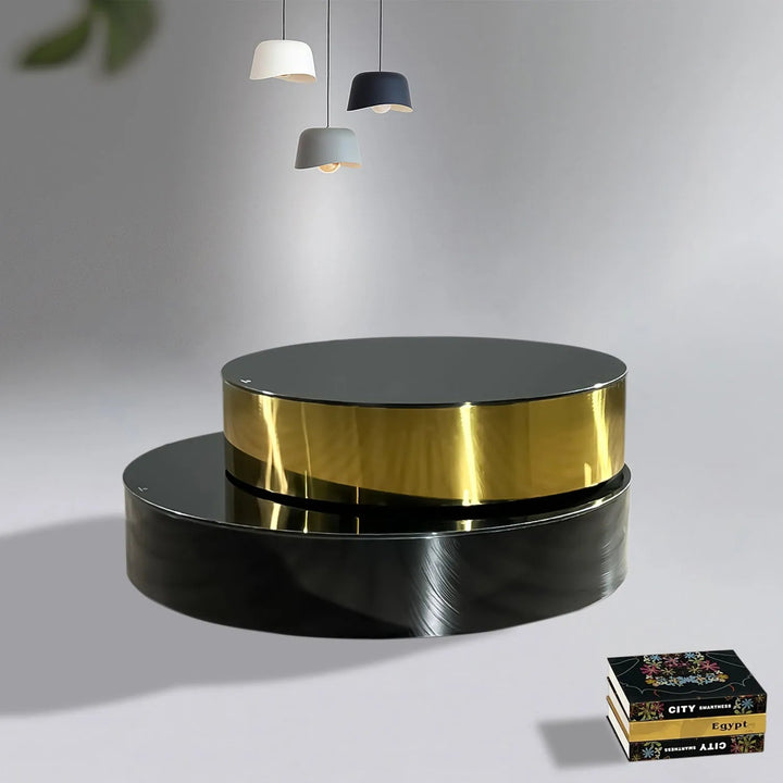 Modern Tempered Glass Revolving Coffee Table SOLACE
