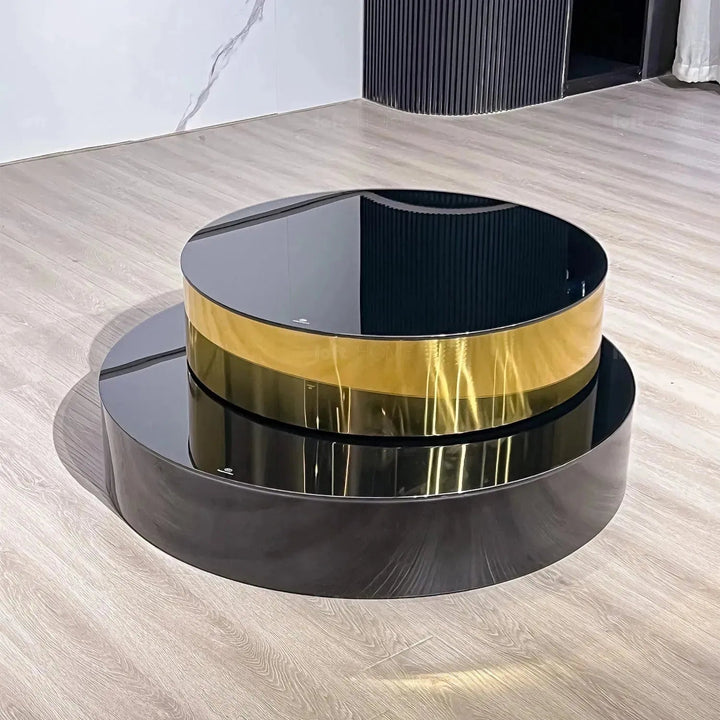 Modern Tempered Glass Revolving Coffee Table SOLACE
