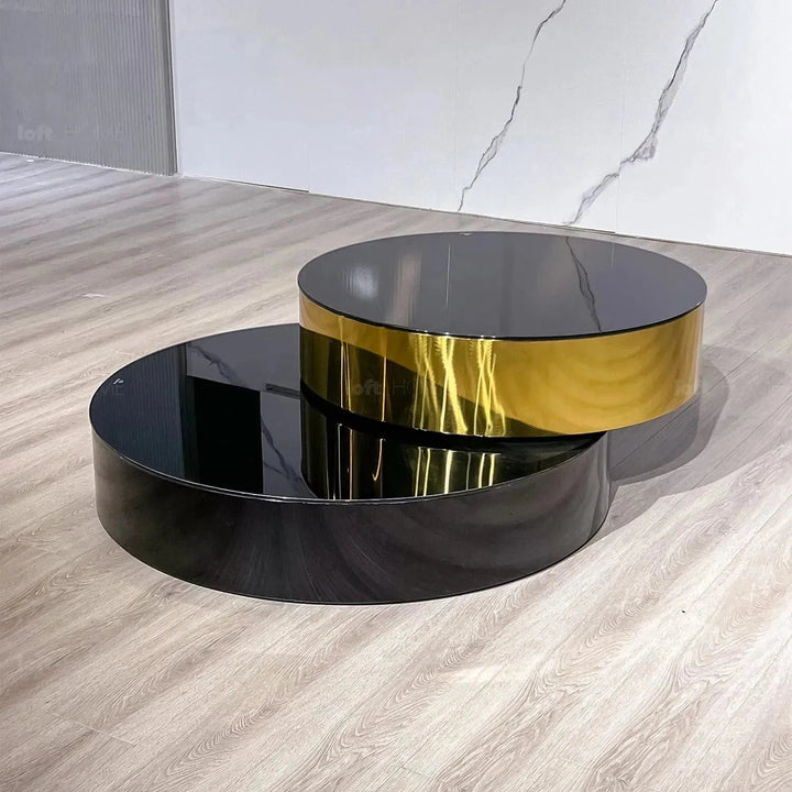 Modern Tempered Glass Revolving Coffee Table SOLACE