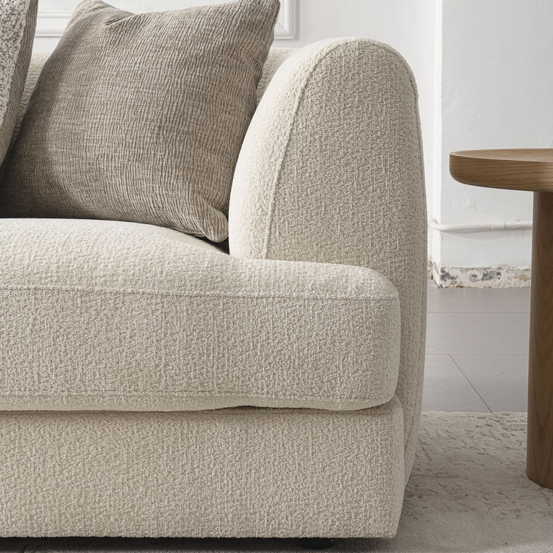 Minimalist Velvet Fabric Modular 3 Seater Sofa FABLE Material Details Chart