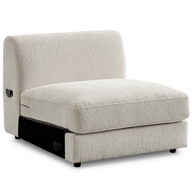 Minimalist Velvet Fabric Modular Armless 1 Seater Sofa FABLE Material Details Chart