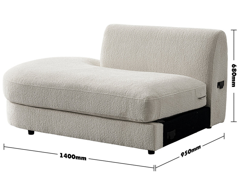 Minimalist Velvet Fabric Modular Chaise 2 Seater Sofa FABLE Size Chart