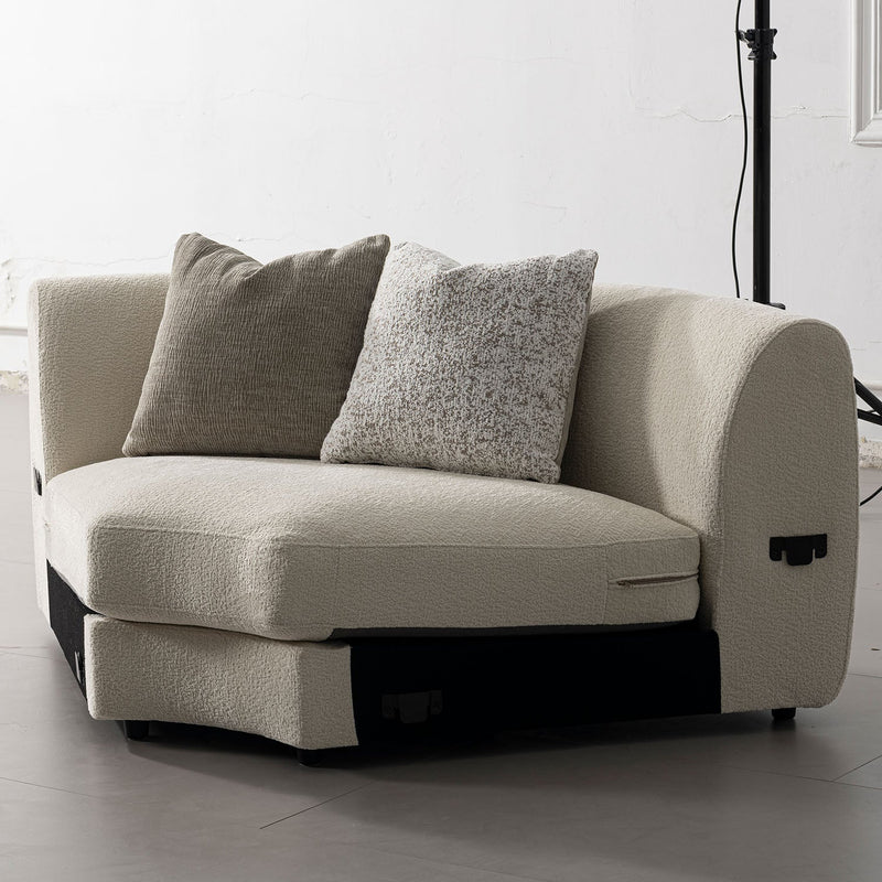 Modern Velvet Fabric Modular Joint Connection 1 Seater Sofa FABLE Material Details Chart