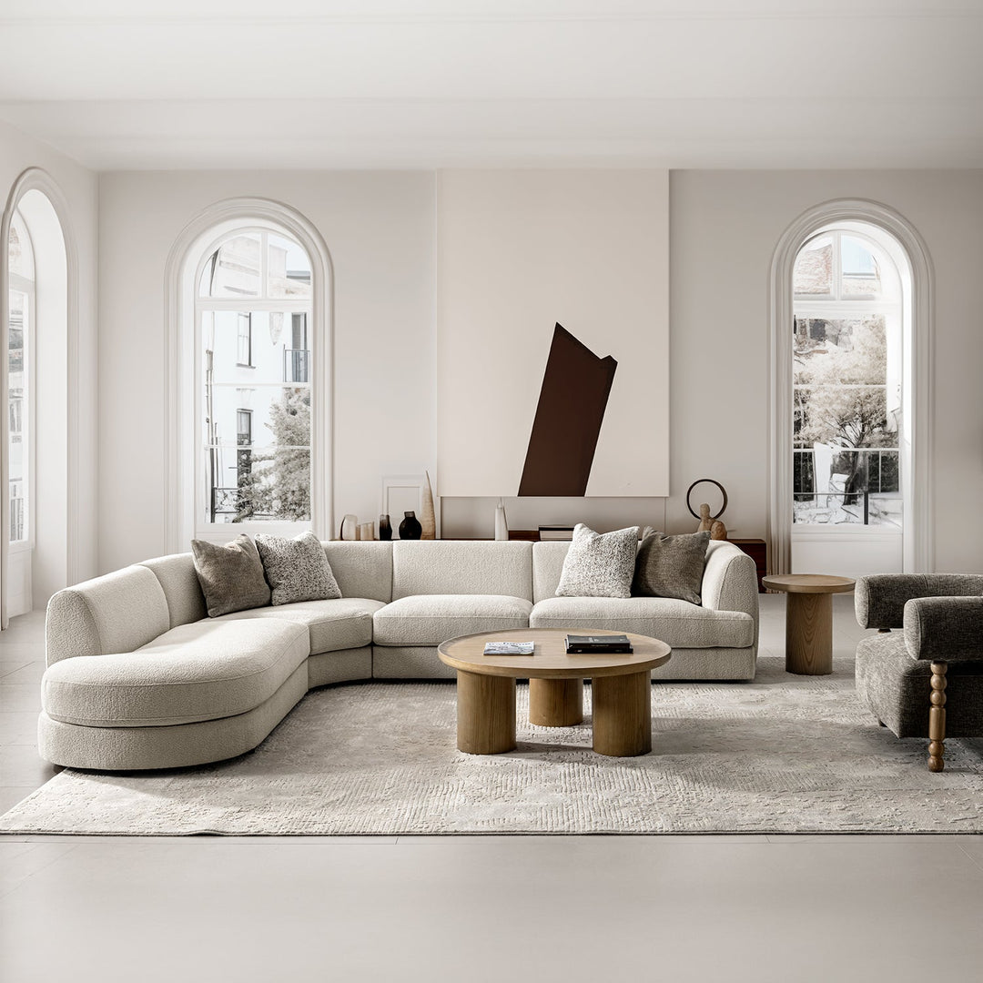 Modern velvet fabric modular joint connection 1 seater sofa fable primary product view.