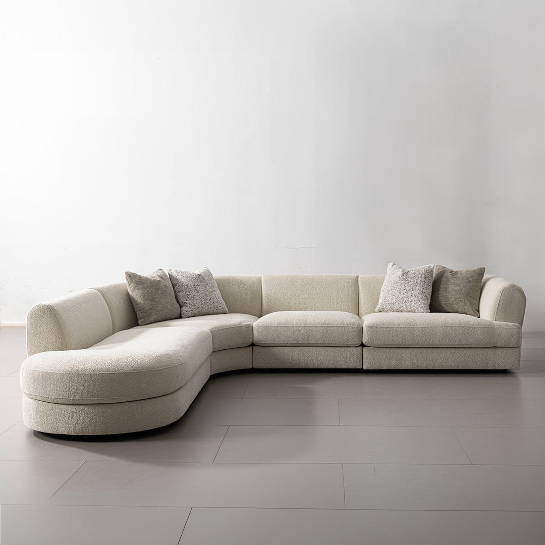 Minimalist velvet fabric modular l shape sectional sofa fable 3+l detail 1.