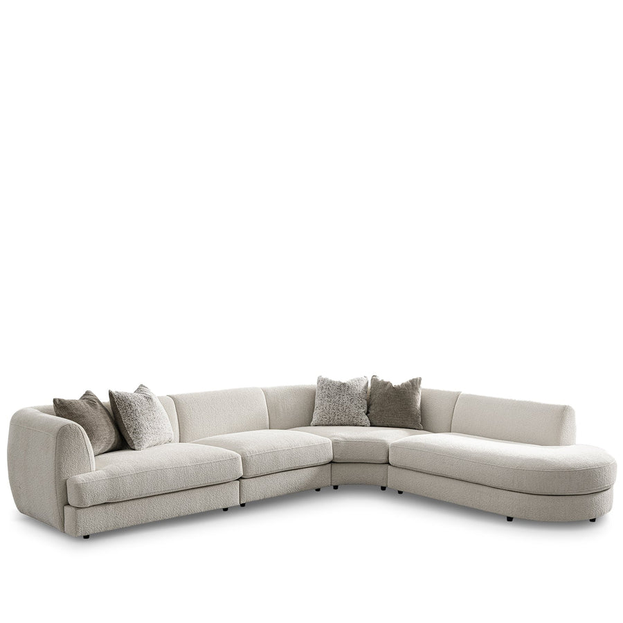 Minimalist Velvet Fabric Modular L Shape Sectional Sofa FABLE 3+L