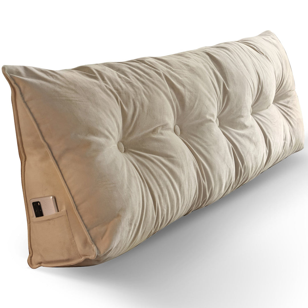 Modern Velvet Fabric Triangle Bed Rest Pillow SNUG