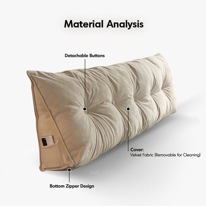 Modern Velvet Fabric Triangle Bed Rest Pillow SNUG
