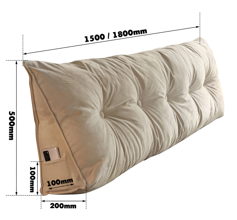 Modern Velvet Fabric Triangle Bed Rest Pillow SNUG Size Chart