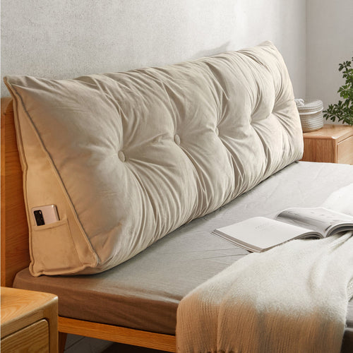 Modern Velvet Fabric Triangle Bed Rest Pillow SNUG Good to Know Preview-1