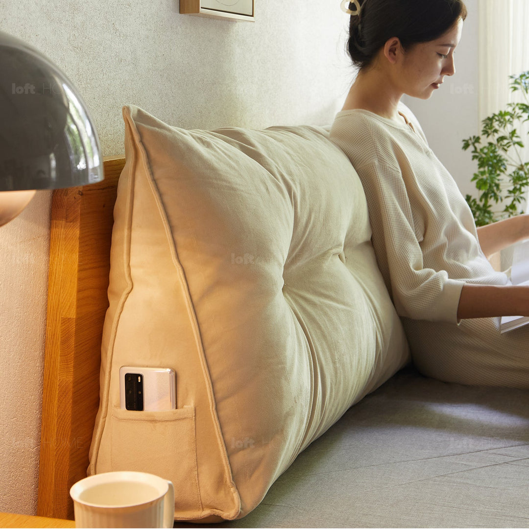Modern Velvet Fabric Triangle Bed Rest Pillow SNUG