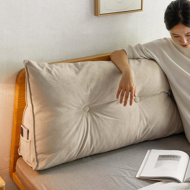 Modern Velvet Fabric Triangle Bed Rest Pillow SNUG