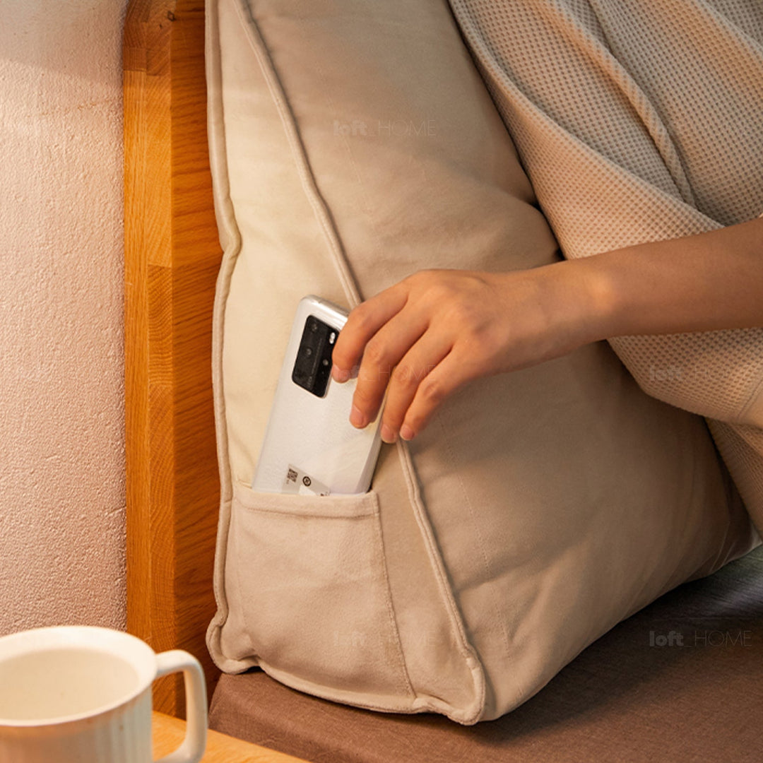 Modern Velvet Fabric Triangle Bed Rest Pillow SNUG