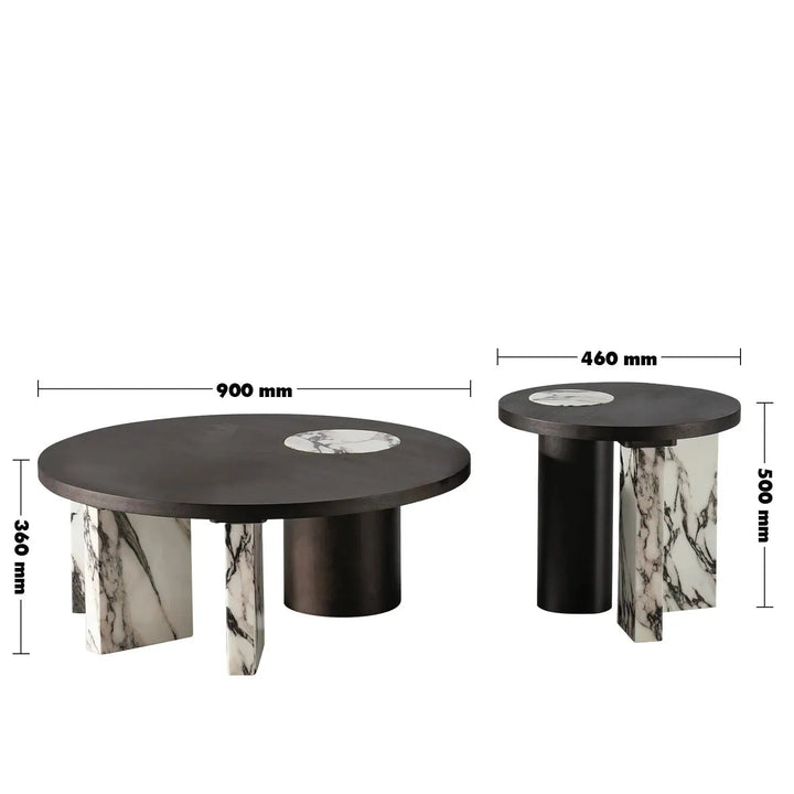 Modern Marble Wood Coffee Table 2pcs Set ASCEND