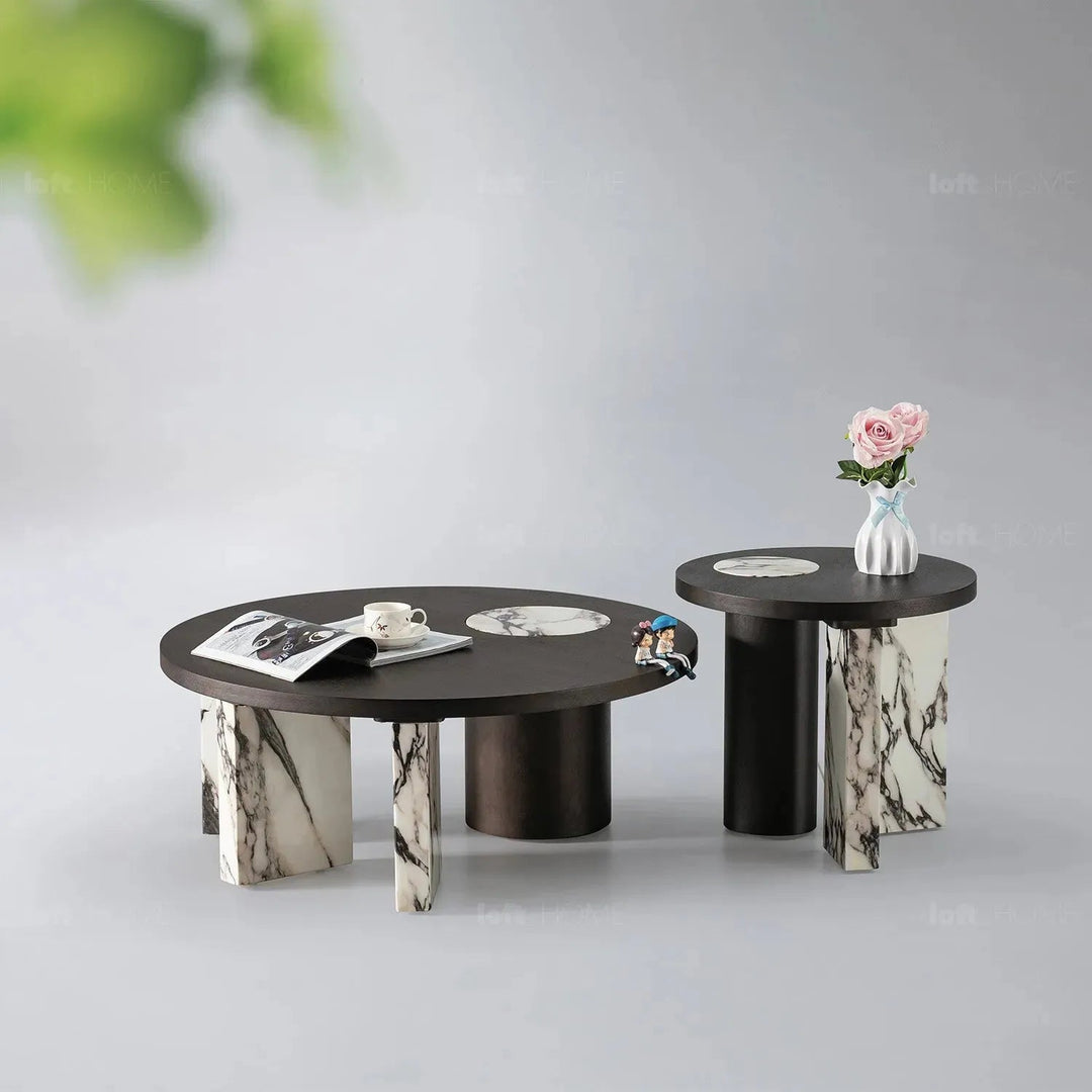 Modern Marble Wood Coffee Table 2pcs Set ASCEND