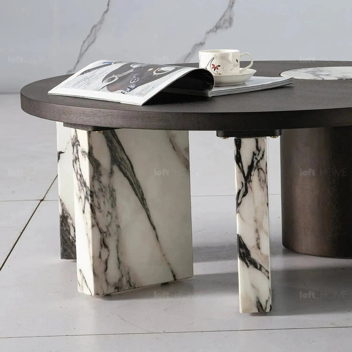 Modern Marble Wood Coffee Table 2pcs Set ASCEND