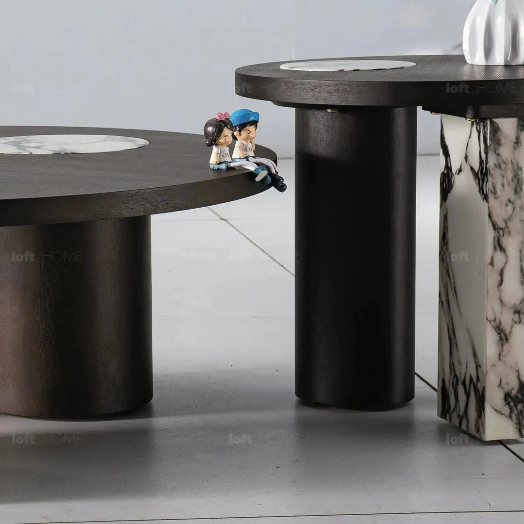 Modern Marble Wood Coffee Table 2pcs Set ASCEND