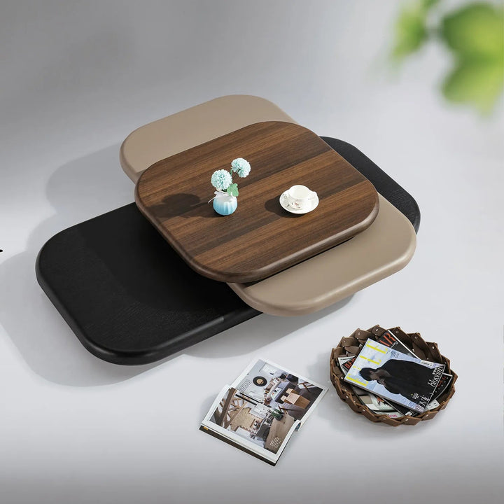 Modern Wood Revolving Coffee Table LUMINA