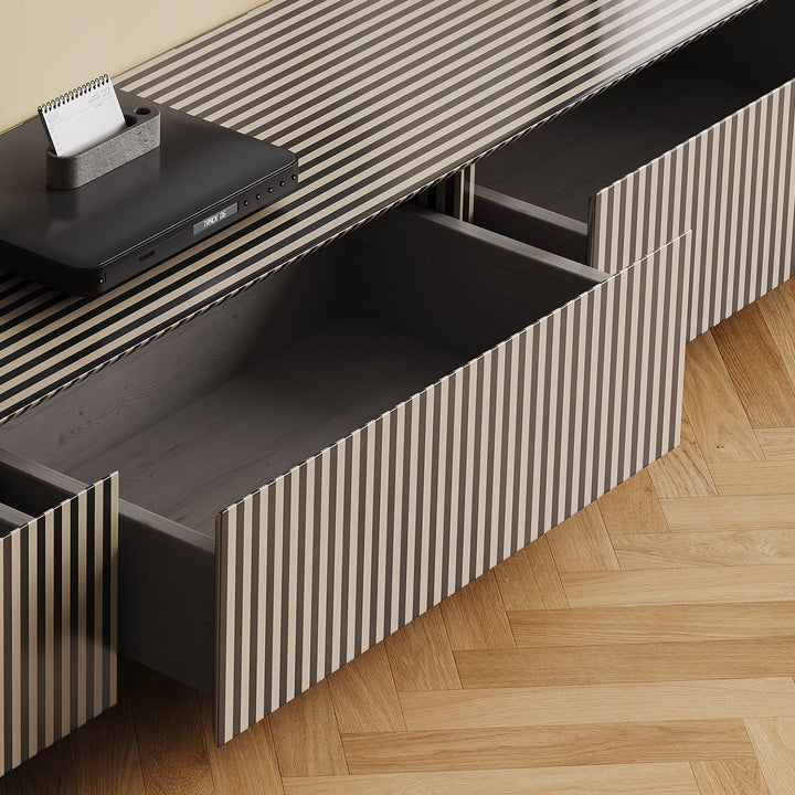 Modern Wood TV Console STRIPE