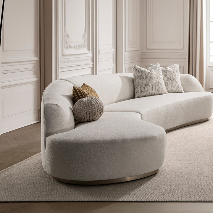 Modern Boucle Fabric Modular Chaise 2 Seater Sofa LOOMI