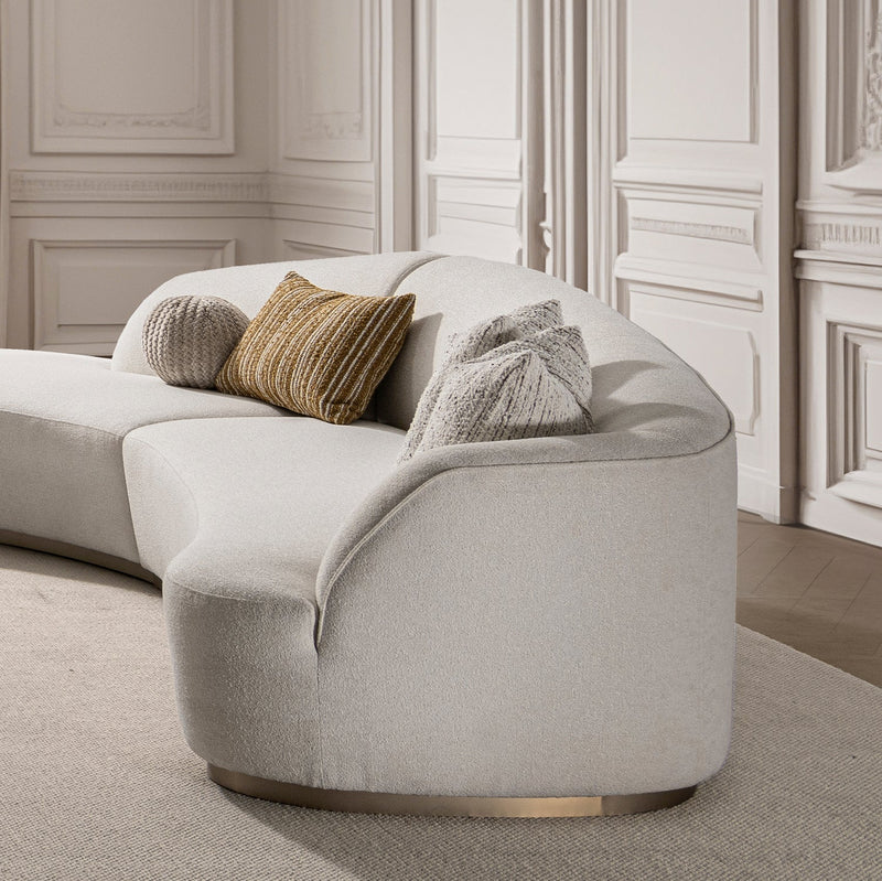Modern Boucle Fabric Modular Corner 2 Seater Sofa LOOMI More Details and Instruction