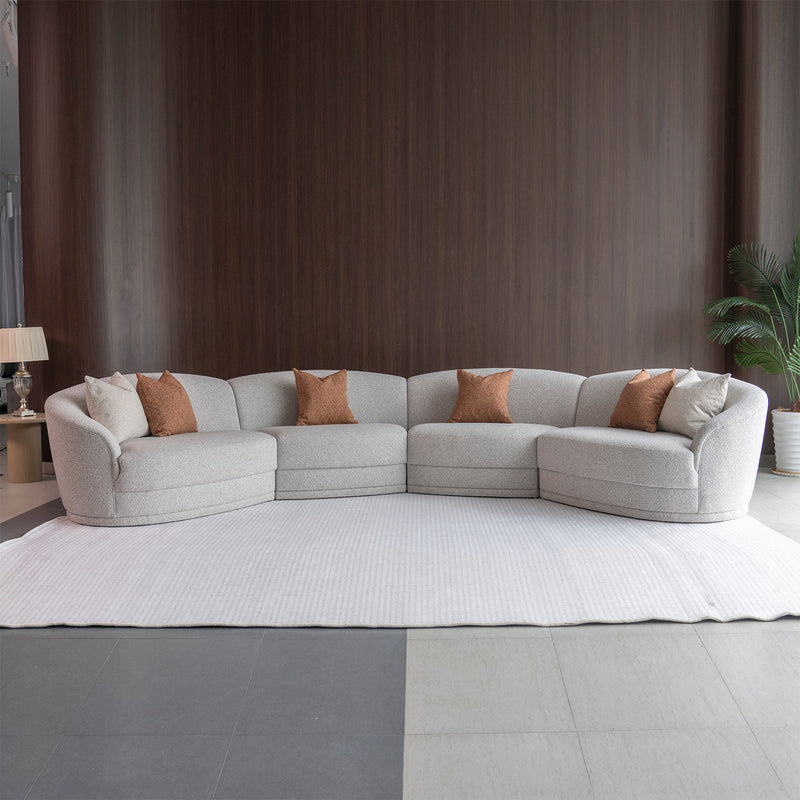Modern Boucle Fabric Modular Sectional 6 Seater Sofa CURVA More Details and Instruction