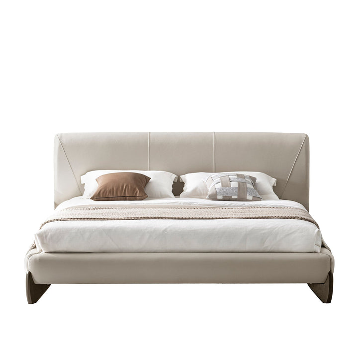 Modern genuine leather bed frame arcy detail 1.