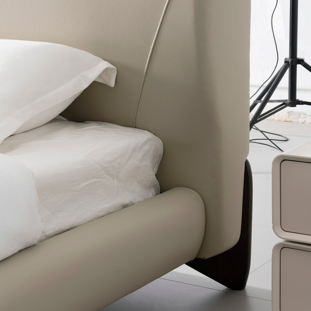 Modern Genuine Leather Bed Frame ARCY