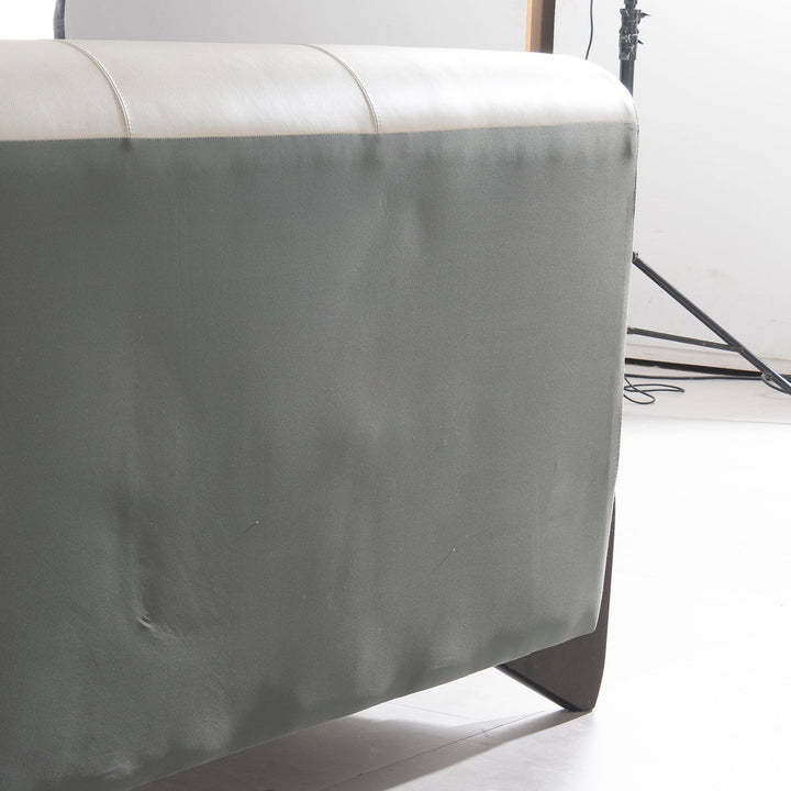 Modern genuine leather bed frame arcy with context.