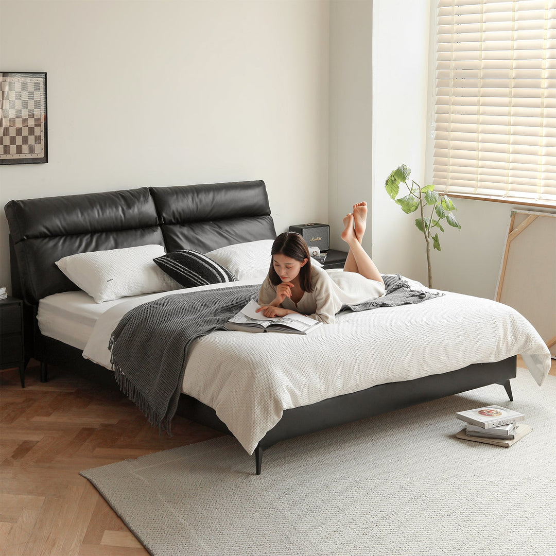 Modern Genuine Leather Bed Frame DUSKO