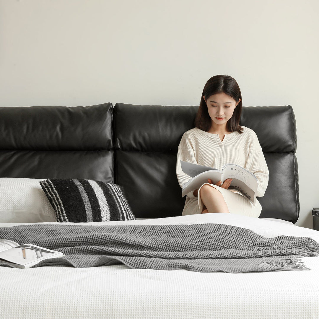 Modern Genuine Leather Bed Frame DUSKO