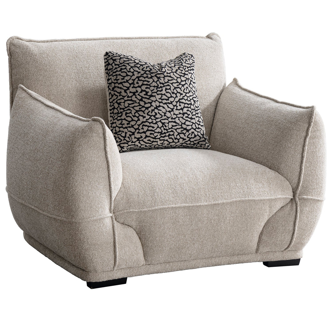 Modern Mixed Weave Fabric 1 Seater Sofa CLOUDY