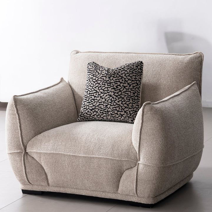 Modern Mixed Weave Fabric 1 Seater Sofa CLOUDY