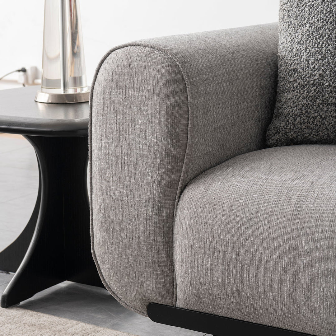 Modern Mixed Weave Fabric 1 Seater Sofa GRIDDY