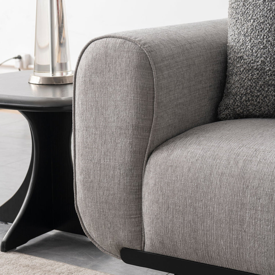 Modern mixed weave fabric 1 seater sofa griddy material variants.