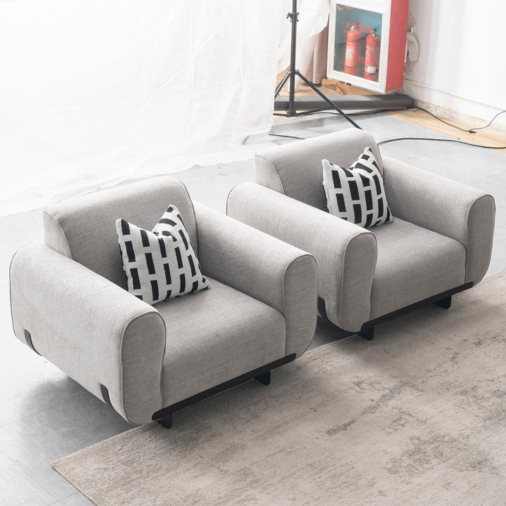 Modern Mixed Weave Fabric 1 Seater Sofa GRIDDY