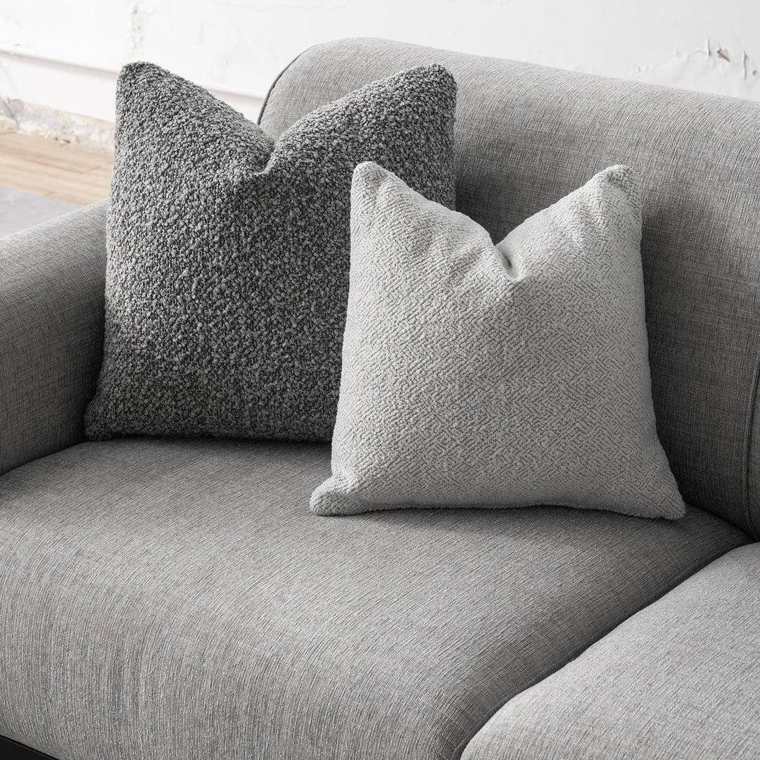 Modern mixed weave fabric 2 seater sofa griddy material variants.