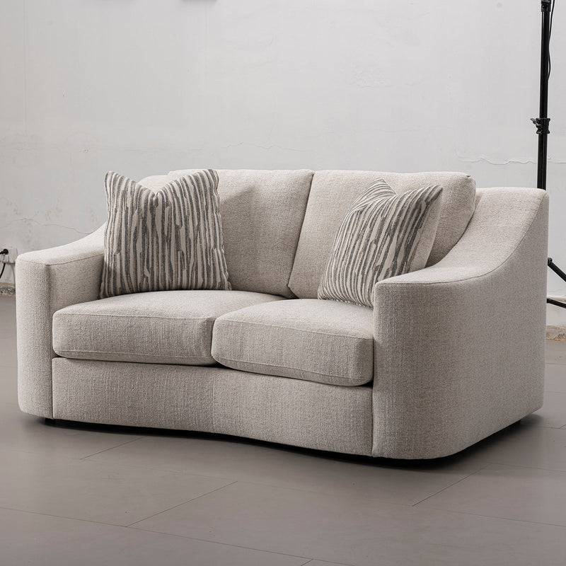 Modern mixed weave fabric 2 seater sofa terra primary product view.