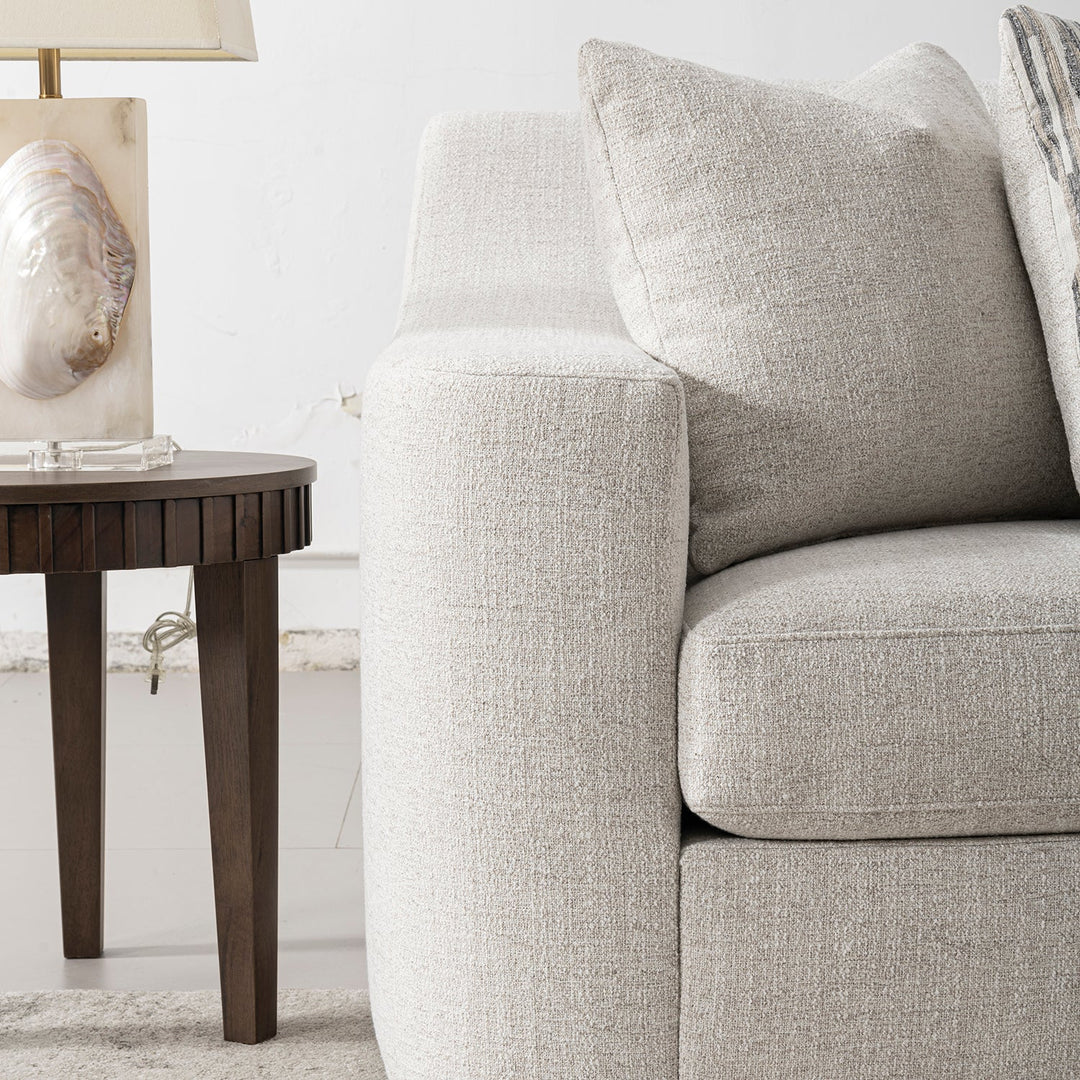 Modern mixed weave fabric 2 seater sofa terra material variants.