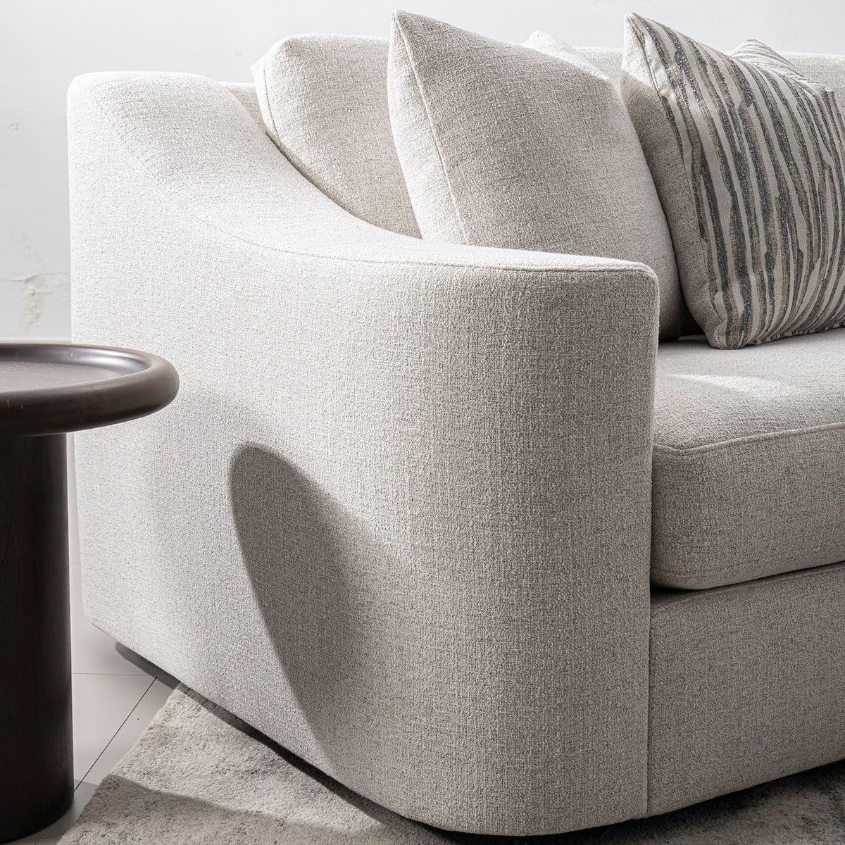 Modern mixed weave fabric 2 seater sofa terra in real life style.