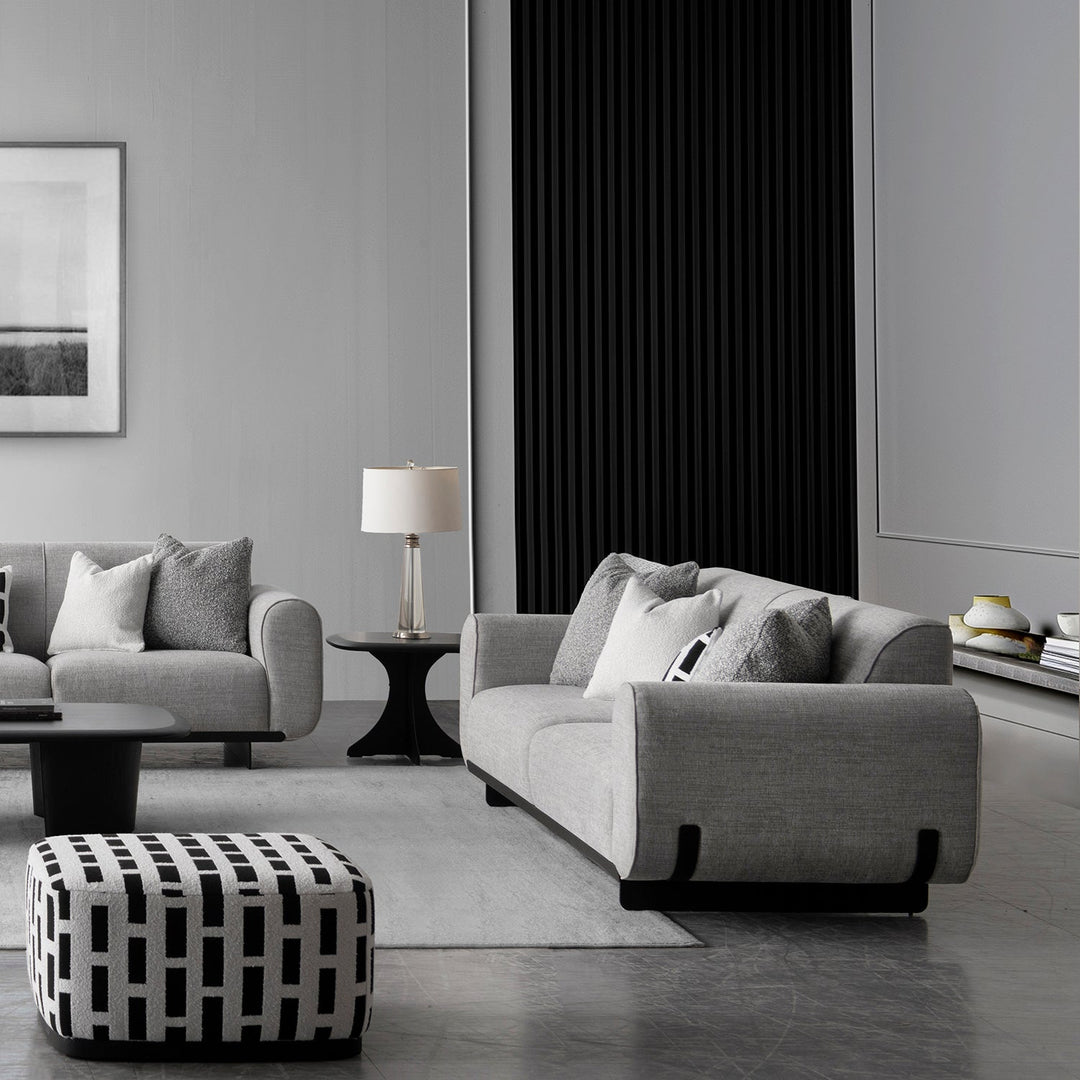 Modern mixed weave fabric 3 seater sofa griddy primary product view.
