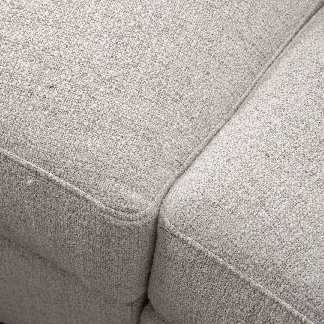 Modern mixed weave fabric 3 seater sofa terra in close up details.