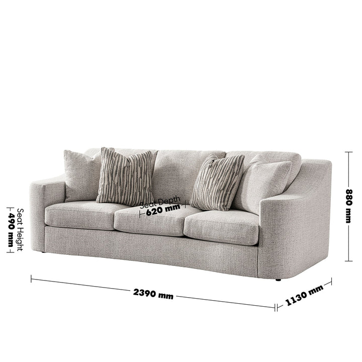 Modern Mixed Weave Fabric 3 Seater Sofa TERRA