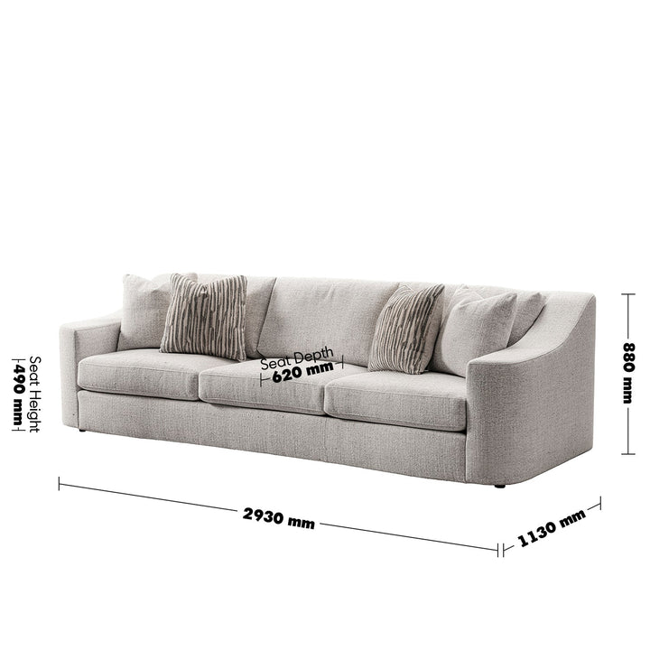 Modern Mixed Weave Fabric 4 Seater Sofa TERRA