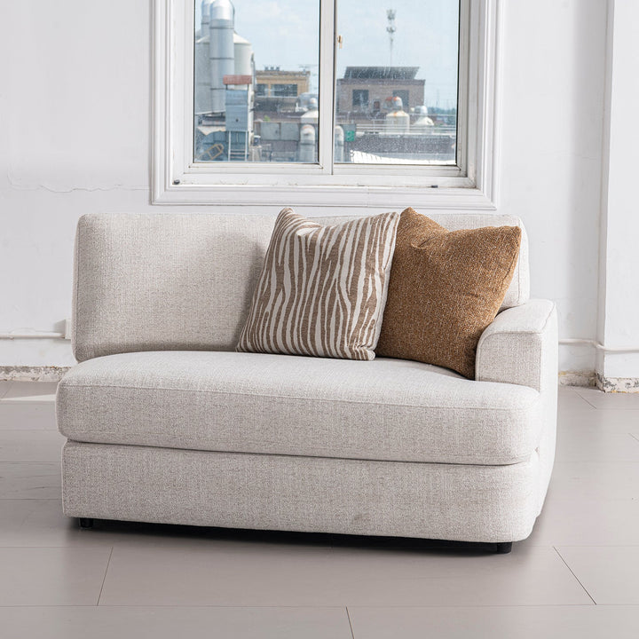 Modern Mixed Weave Fabric Chaise 2 Seater Sofa LUCENT