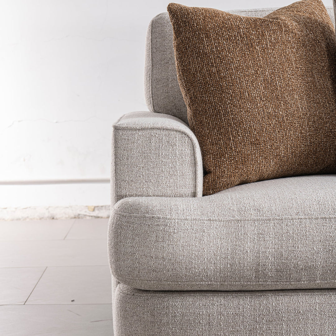 Modern mixed weave fabric chaise 2 seater sofa lucent material variants.