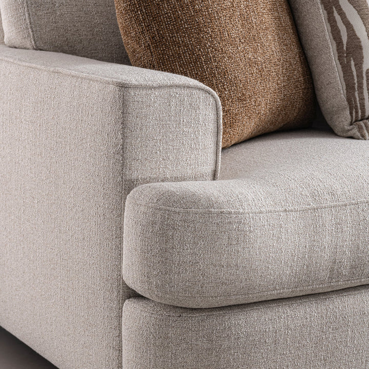 Modern Mixed Weave Fabric Chaise 2 Seater Sofa LUCENT