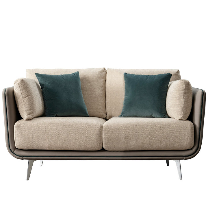 Modern Mixed Weave Fabric Microfiber Leather 2 Seater Sofa VANTA