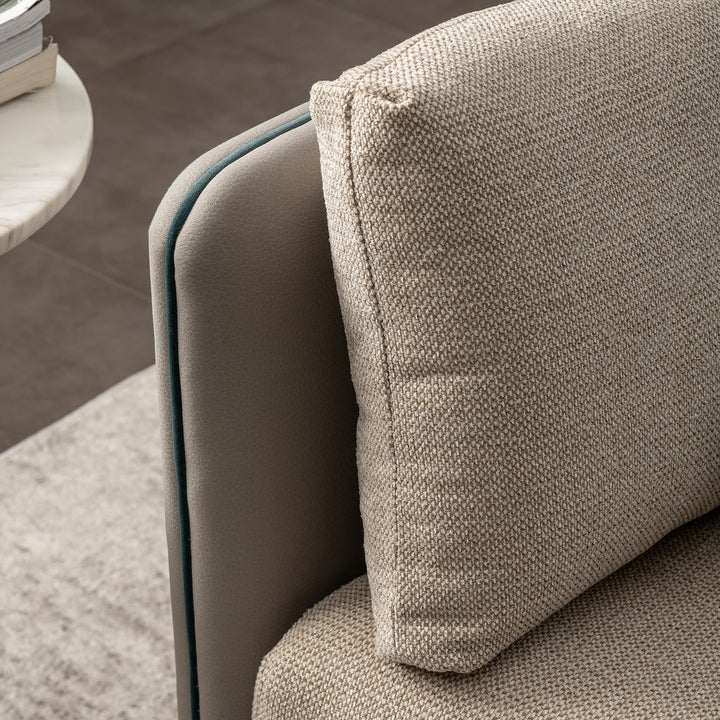 Modern Mixed Weave Fabric Microfiber Leather 2 Seater Sofa VANTA